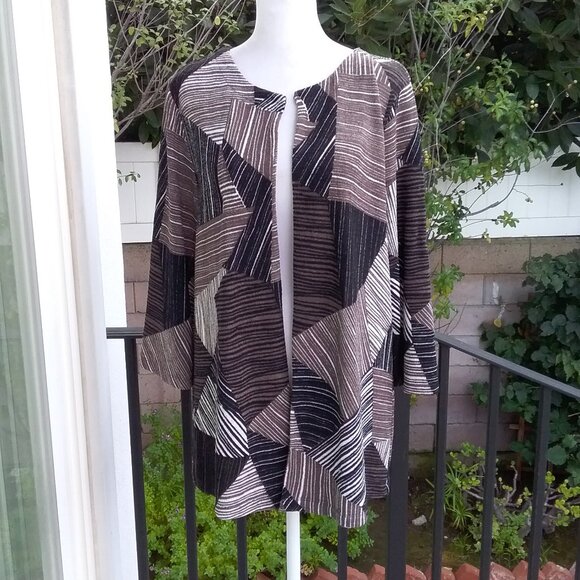 Chico's Easywear Woman Cardigan Size Large Open Transitional Colors Knit - Picture 5 of 5